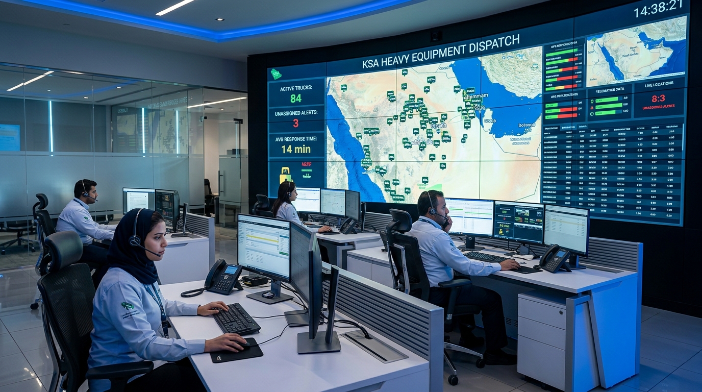 MEDCO centralized service coordination center dispatching field units across Saudi provinces