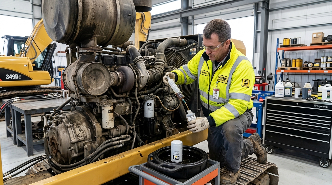Preventive Maintenance Planning - Heavy diesel engine fluid sampling and filter servicing